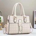 Elegant beige quilted leather tote bag with gold hardware and removable shoulder strap - Off-white
