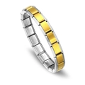 Modular stainless steel link bracelet featuring a two-tone silver and gold metal design - Gold-Base Modular Style / Gold and Silver Two-tone