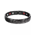 Bracciale magnetico nero lucido per uomo con design a catena in acciaio inossidabile - Nero