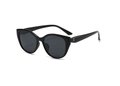 Modische schwarze Cat-Eye Polarisierte Sonnenbrille für Damen in Hochglanz - Klassisches Schwarz (C1)