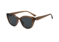 Modische Polarisierte Damen Sonnenbrille in Katzenaugenform mit transparentem braunem Rahmen - Transparent Tee (C2)