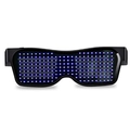 APP controlled Bluetooth LED shutter glasses with customizable blue light patterns - Blue