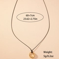 Halskette mit drei goldenen Ringen und verstellbarer schwarzer Schnur 60+7cm - Lang (60+7cm) / Goldgelb