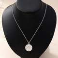 Collana con ciondolo moneta sole zodiacale argento con catena a O per uno stile rétro - Argento