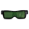Smart LED party glasses with green programmable lights and black frame for festivals - Green