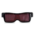 Bluetooth LED party glasses with programmable red light grid and black frame - Red