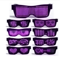 Customizable LED party glasses with purple matrix light patterns for clubbing events - Pink