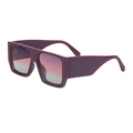 Occhiali da sole oversize bordeaux da donna con stanghette larghe e lenti sfumate - Montatura Rosso Vino Sfumato Grigio Rosa