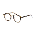 Retro round tortoise shell sunglasses with gold metal bridge and adjustable nose pads - Demi Clear (C3)