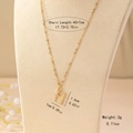 Bamboo style initial H pendant necklace with detailed measurements 45+7cm chain - Letter H