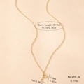 Detailed size view of golden bamboo style letter P pendant with 45+7cm chain length - Letter P