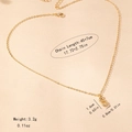 Detail of gold bamboo letter S pendant necklace with 45+7cm chain and 3.2g weight - S