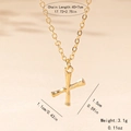 Detail of gold bamboo texture initial X pendant necklace with 45+7cm chain - Letter X