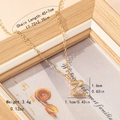 Detailed size specs for golden bamboo texture initial Z necklace pendant - Letter Z
