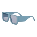 Occhiali da sole quadrati azzurri da donna con lenti traslucide grigio fumo eleganti - Montatura Blu Chiaro Lenti Grigio Chiaro