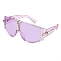 Occhiali da sole oversize viola chiaro traslucido con dettagli in metallo argento - Viola Trasparente