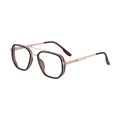 Occhiali da sole aviator in metallo dorato con montatura nera e terminali tartarugati - Montatura Oro Nero Marrone Lente Che Diventa Marrone (C7)