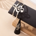 Set gioielli nota musicale argento con bracciale e anello in design lucido e minimalista - Set da 2 Pezzi Argento