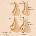 Elegant gold teardrop earrings in two sizes with mirror-polished finish for women - Round and Long Teardrop 2-Piece Set