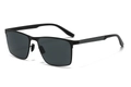 Gafas de sol polarizadas para hombre con montura negra y detalles de fibra de carbono - Montura Negra Lentes Grises (C1)