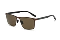 Gafas de sol polarizadas para hombre con montura de metal marrón y cristales - Montura Café Lentes Té (C4)