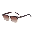 Gafas de sol cuadradas de media montura con lentes degradadas marrones y logo M dorado - Dark Tea Frame Gradient Tea (C2)