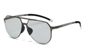 Lunettes de soleil aviateur avec monture en métal gris foncé et verres miroir argent - Monture Gunmetal Verre Miroir Argent (C4)