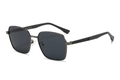 Square fashion sunglasses with dark grey lenses and gunmetal frame for men - Gunmetal(C2)