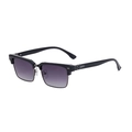Gafas de sol retro de montura media cuadrada con lentes degradados color violeta - Montura Negro Brillante Degradado Gris (C1)