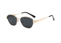Occhiali da sole polarizzati quadrati uomo con montatura oro e stelle decorative - Montatura Oro Lenti Nere (C4)