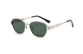 Polarized square sunglasses in silver metal frame with dark green lenses for men - Gold Frame Dark Green Lens (C5)