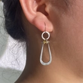 Elegante zilveren en gouden kwastoorbellen met zirkonia-kristallen voor dames - Stijl S-Zilver