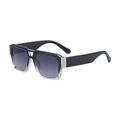 Lunettes de soleil carrées oversize modernes avec monture bicolore et verres dégradés gris - Noir Transparent Argent Dégradé Gris (C2)