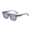 Square polarized sunglasses in matte dark grey frame with blue gradient lenses - Matte Transparent Grey Gunmetal Frame Blue Coated Grey Lens