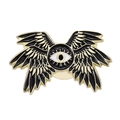 Gothic black enamel six-winged angel eye brooch in gold finish alloy material - Multi-winged Eye Style (XZ7255)