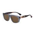 Occhiali da sole cat eye con montatura grigio trasparente e stanghette in tartaruga - C4 Grigio Trasparente