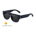 Black square photochromic sunglasses with thick matte frame and discoloration effect - C5 Matte Black Frame Photochromic