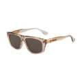Lunettes de soleil polarisées rétro avec monture marron transparent et accents dorés - C5 Champagne