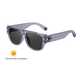 Occhiali da sole fotocromatici viola chiaro con lenti grigie per moda esterna - Grigio Trasparente Opaco (Fotocromatico)