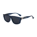 Lunettes de soleil cat-eye polarisées bleu foncé avec monture translucide et détails en métal - C6 Bleu Transparent