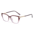 Montatura occhiali da vista cat eye da donna sfumati viola con aste dorate e strass - Sfumato Grigio Viola Rosa (C3-GREY PURPLE PINK)