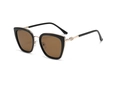 Cat eye gepolariseerde zonnebril voor dames met zwart frame en goudkleurige metalen pootjes - Zwart Goud Frame - Thee Lens (C2)