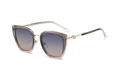 Cat eye zonnebril met roze doorschijnend montuur en goudkleurige metalen pootjes - Gradiënt Roze Grijs Frame - Blauw Bruin Gradiënt Lens (C3)