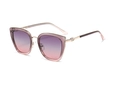 Modieuze cat-eye zonnebril met transparant roze montuur en paarse gradiëntglazen - Transparant Roze Paars Frame - Paars Roze Gradiënt Lens (C4)