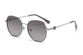 Square oversized polarized sunglasses with silver metal frame and grey gradient lenses - Silver Frame/Grey Gradient Lens (C5)