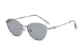Occhiali da sole polarizzati cat-eye con montatura in metallo argento e lenti grigie - Montatura Argento Lente Grigia (C3)