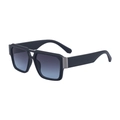 Lunettes de soleil oversize à double pont avec monture noire et verres dégradés bleu-violet - C3 Noir Sable Gris Canon Bleu
