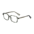 Gafas de sol cuadradas retro verde grisáceo con montura transparente y núcleo de metal - Verde Transparente Se Vuelve Verde