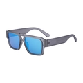 Occhiali da sole aviatore uomo con montatura grigia trasparente e lenti blu specchio - Grigio Trasparente Opaco Canna di Fucile Specchiato Blu (C7)