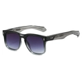 Retro oversized sunglasses with thick gradient frames and signature arrow metal rivets - Black Frame Double Gray Lens